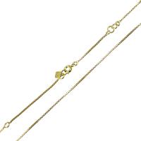 Cadena de collar de cable enlazado de latón, metal, chapado en color dorado, unisexo & cadena de caja, 1.5mm, 5x6mm, longitud:aproximado 24 Inch, Vendido por Sarta