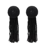Zinc Alloy Tassel Earring, with Seedbead, gold color plated, hypo allergic & for woman 
