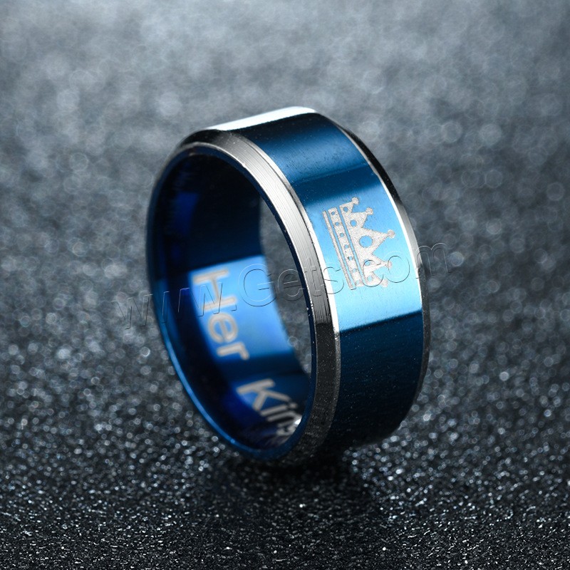Титан Сталь палец кольцо, титан, Платиновое покрытие платиновым цвет, разный размер для выбора & разные стили для выбора & Женский, Много цветов для выбора, 8mm, продается PC