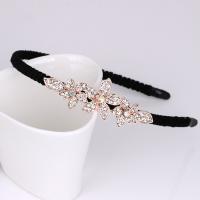 Hair Bands, Zinc Alloy, Bowknot, rose gold color plated, micro pave cubic zirconia & for woman lead & nickel free 