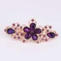 Hair Barrettes, Zinc Alloy, Bowknot, plated, micro pave cubic zirconia & for woman lead & nickel free 