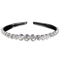 Hair Bands, Zinc Alloy, platinum color plated, for woman & with rhinestone, lead & cadmium free 