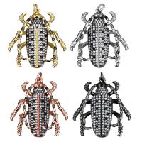 Animal Brass Pendants, Insect, plated, micro pave cubic zirconia & enamel Approx 3mm 