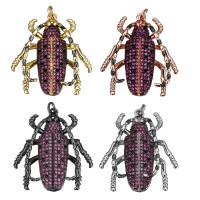 Animal Brass Pendants, Insect, plated, micro pave cubic zirconia & enamel Approx 3mm 