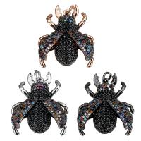 Animal Brass Pendants, Insect, plated, micro pave cubic zirconia Approx 3mm 