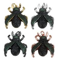 Animal Brass Pendants, Insect, plated, micro pave cubic zirconia Approx 3.5mm 