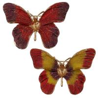 Zinc Alloy Brooch Finding, Butterfly, rose gold color plated, enamel & colorful powder 1mm, Inner Approx 6mm 