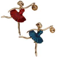Zinc Alloy Brooch Finding, Girl, gold color plated, enamel 1mm, Inner Approx 7mm 