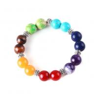 Rainbow Agate Bracelet, with Zinc Alloy, antique silver color plated, Unisex Approx 6.8-8.26 Inch 