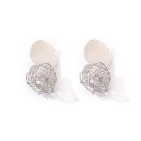 Zinc Alloy Drop Earring, with Glass Pearl, plated, for woman 