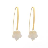 Resin Zinc Alloy Earring, with Resin, Flower, gold color plated, for woman 