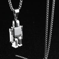Stainless Steel Jewelry Necklace, Robot, Unisex & box chain Approx 23.6 Inch 