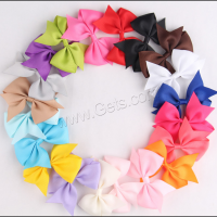 Cloth Hair Accessories DIY Findings, Bowknot, Girl, mixed colors, 100mm 