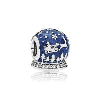 Rhinestone Zinc Alloy European Beads, silver color plated, without troll & enamel & with rhinestone Approx 5mm 