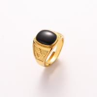 Anillo de dedo de latón, metal, con resina, chapado en oro real, ajustable & para mujer, más colores para la opción, 10mm, 21mm, tamaño:6-8, Vendido por UD