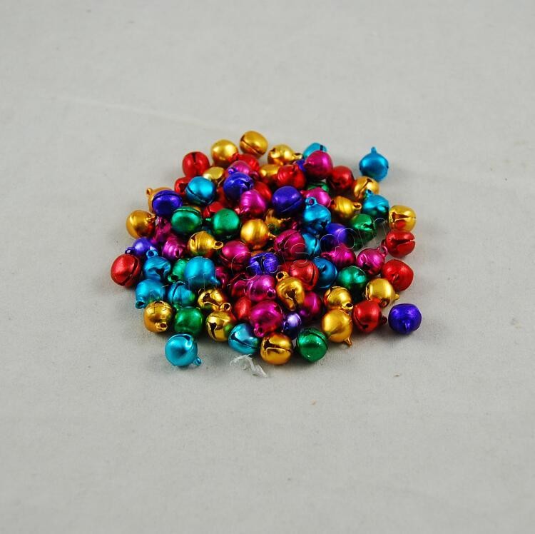 Aluminum Jingle Bell for Christmas Decoration, plated, different size for choice, mixed colors, Hole:Approx 1-3mm, Sold By PC
