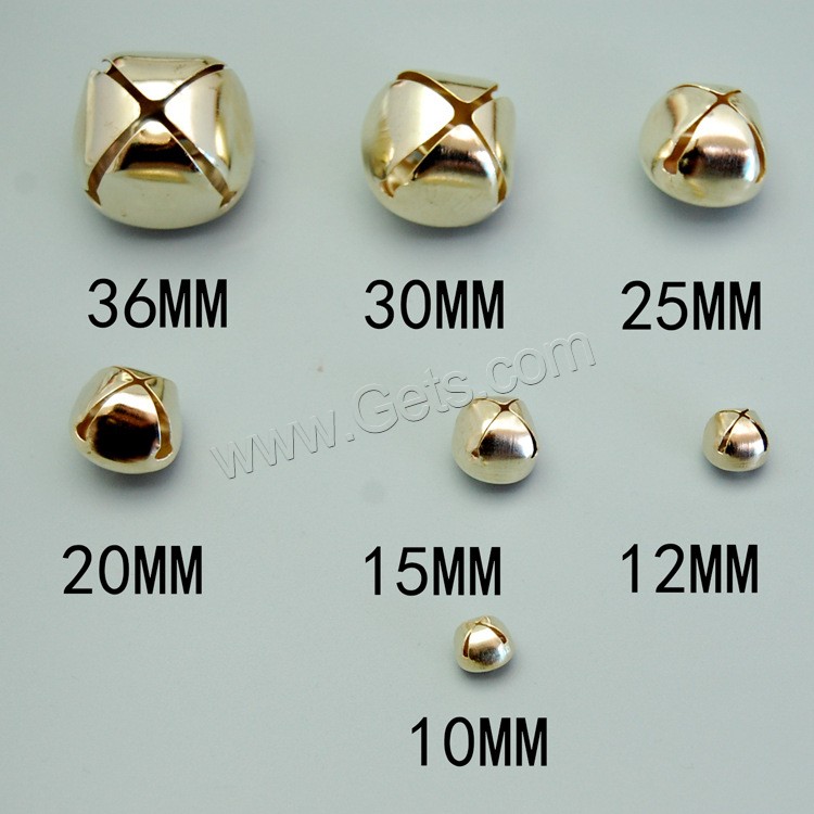 鉄製のベル ペンダント, 鉄, クリスマスベル, ゴールドメッキ, 異なるサイズの選択, 穴:約 2-4mm, 売り手 パソコン
