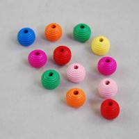 Holz Großes Loch Perlen, Einbrennlack, gemischte Farben, 14mm, Bohrung:ca. 3mm, 50PCs/Tasche, verkauft von Tasche