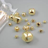 pendentifs de clochette en fer, cloche de noël, Placage de couleur d'or, normes différentes pour le choix Environ 2-4mm, Vendu par PC