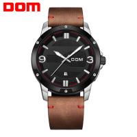 DOM® Collection de montres, acier inoxydable, avec cuir PU & verre, mouvement japonais, Placage, Résistant à l’eau de vie & pour homme & lumineux, plus de couleurs à choisir, 46.5mm Environ 7.8 pouce, Vendu par PC