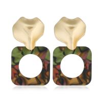 Harz Zinklegierung Ohrring, mit Harz, goldfarben plattiert, für Frau, 23x40mm, verkauft von Paar