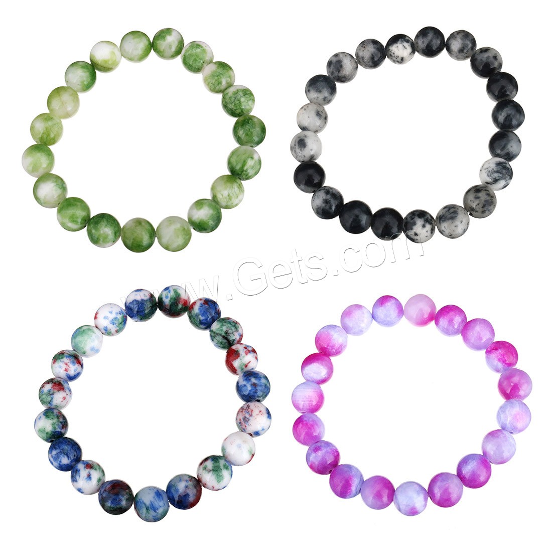 Persique Jade bracelet, Rond, normes différentes pour le choix, plus de couleurs à choisir, Longueur:Environ 8 pouce, Vendu par brin