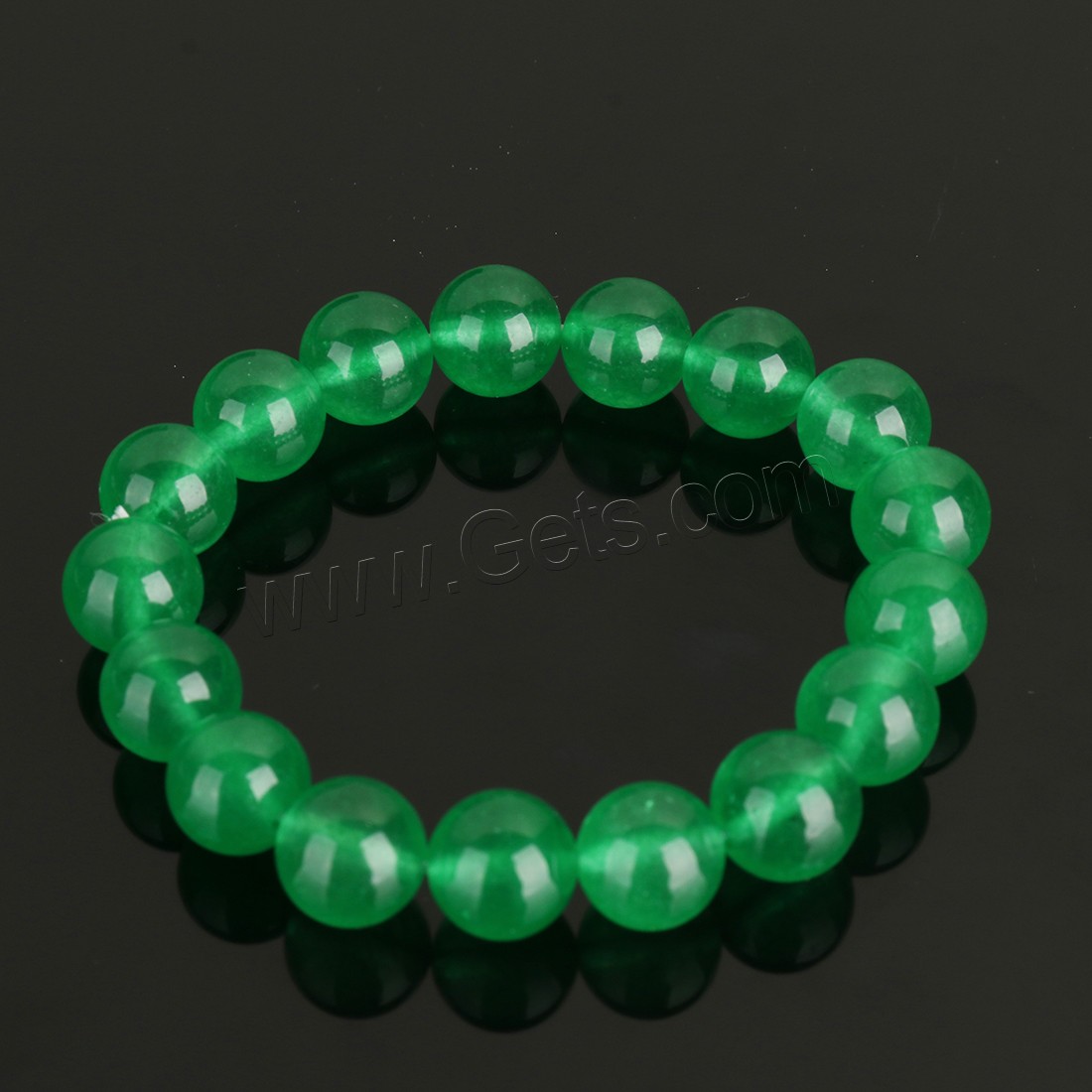 окрашенная Jade браслет, Круглая, разный размер для выбора, Много цветов для выбора, длина:Приблизительно 7 дюймовый, продается Strand
