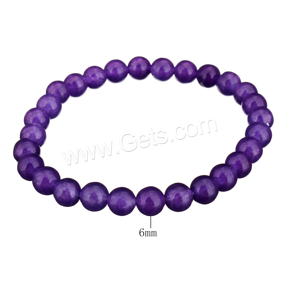 Dyed Jade Bracelet, Round, different size for choice, more colors for choice, Length:Approx 7 Inch, Sold By Strand