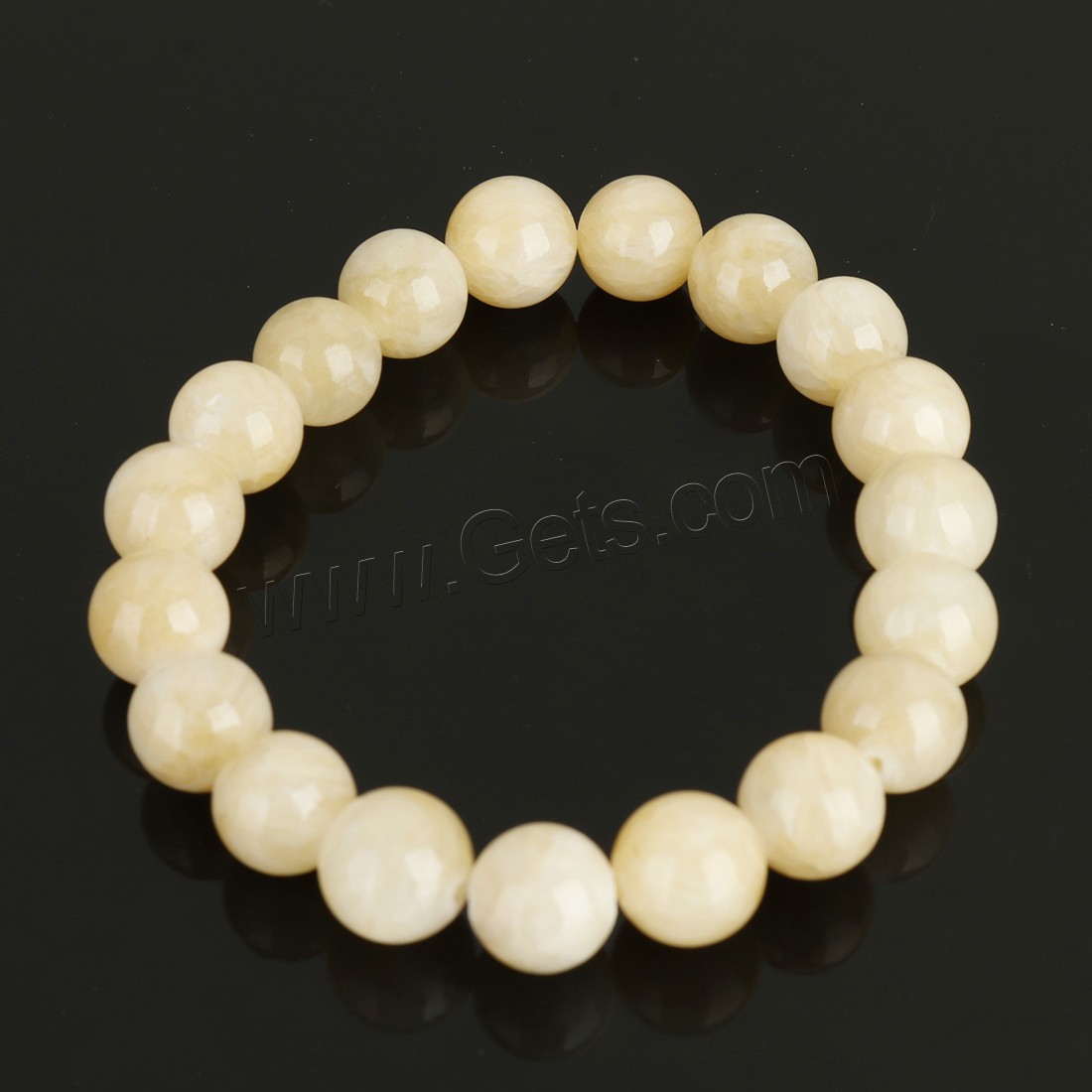 Pale Brown Jade Bracelet, Round, different size for choice, more colors for choice, Length:Approx 8 Inch, Sold By Strand