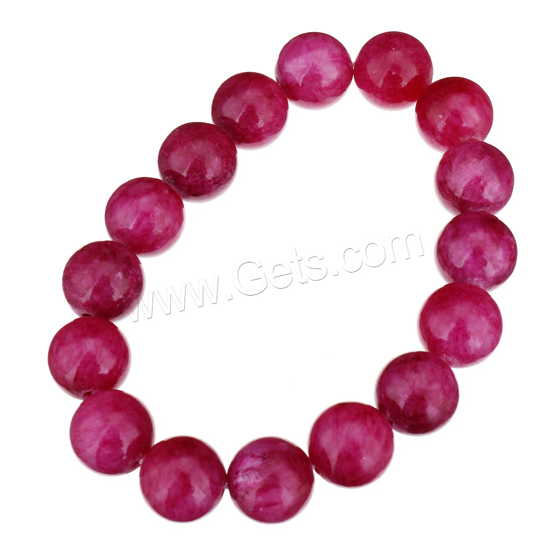 Pale Brown Jade Bracelet, Round, different size for choice, red, Length:Approx 8 Inch, Sold By Strand