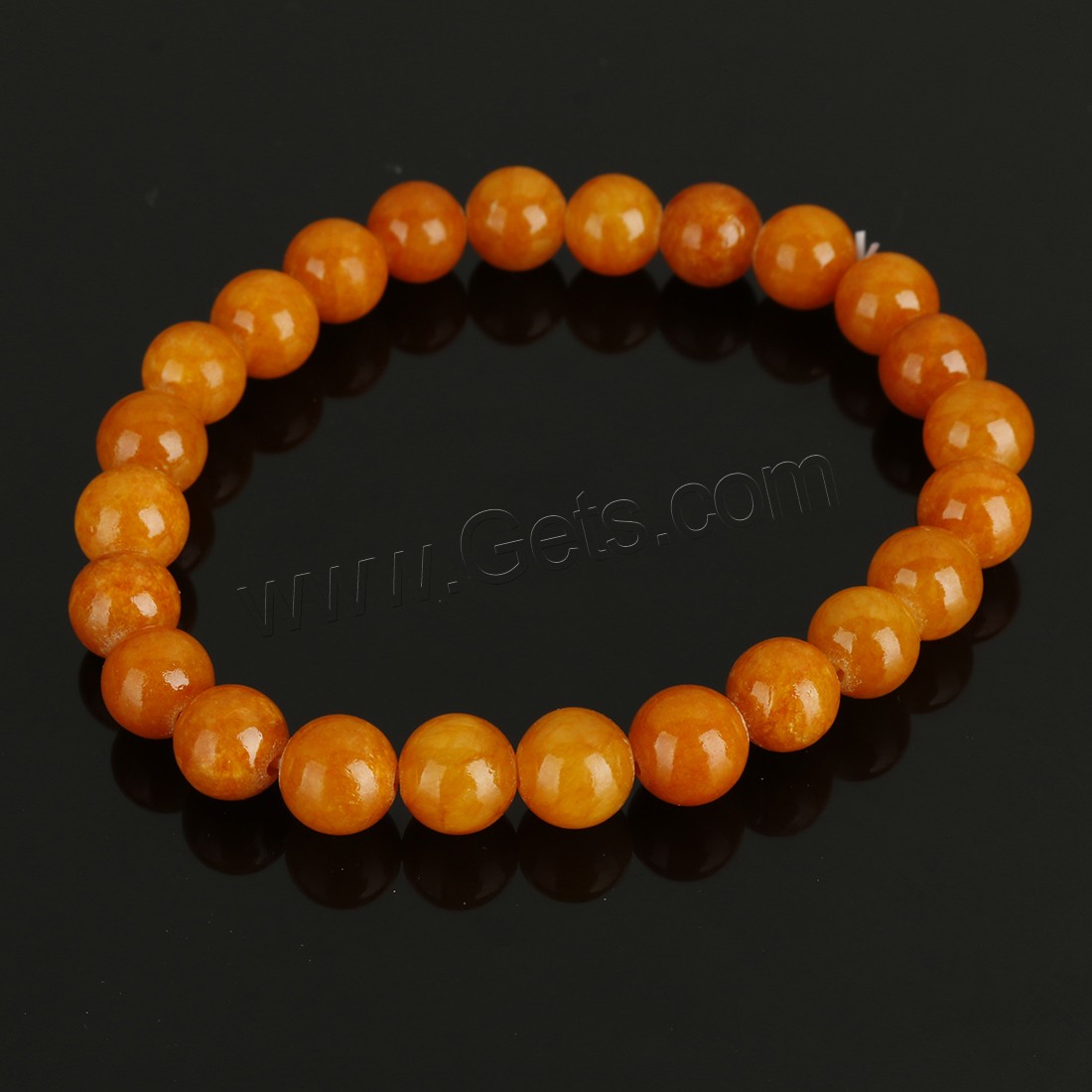 Pale Brown Jade Bracelet, Round, different size for choice, more colors for choice, Length:Approx 7 Inch, Sold By Strand