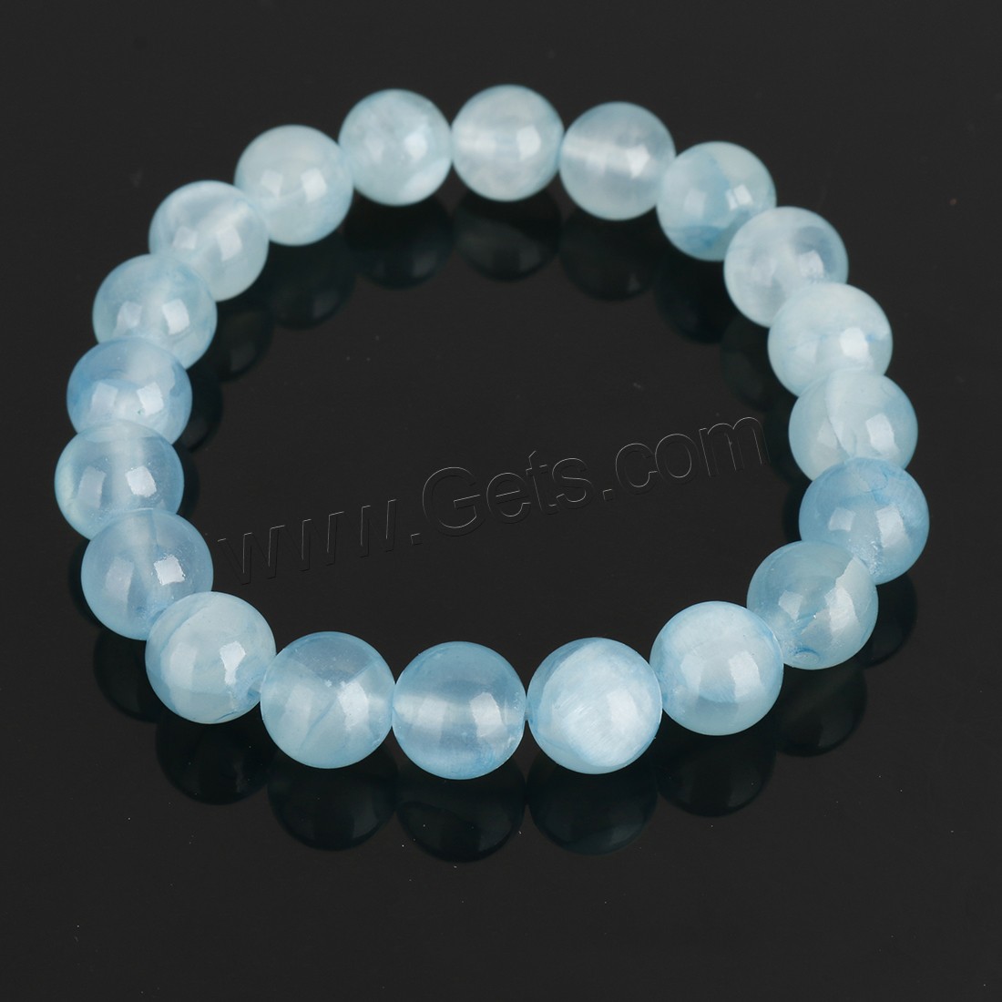 Dyed Jade Bracelet, Round, different size for choice, more colors for choice, Length:Approx 8 Inch, Sold By Strand