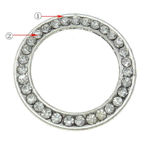 Zinc Alloy Linking Ring, Donut, plated, Customized & with rhinestone, more colors for choice, nickel, lead & cadmium free, 27x2mm, Hole:Approx 19mm, Sold By PC