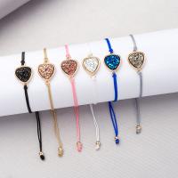 Zinc Alloy Bracelet, with Nylon Cord & Plastic, gold color plated, adjustable & for woman 20mm 