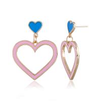 Enamel Zinc Alloy Drop Earring, Heart, gold color plated, hypo allergic & for woman 