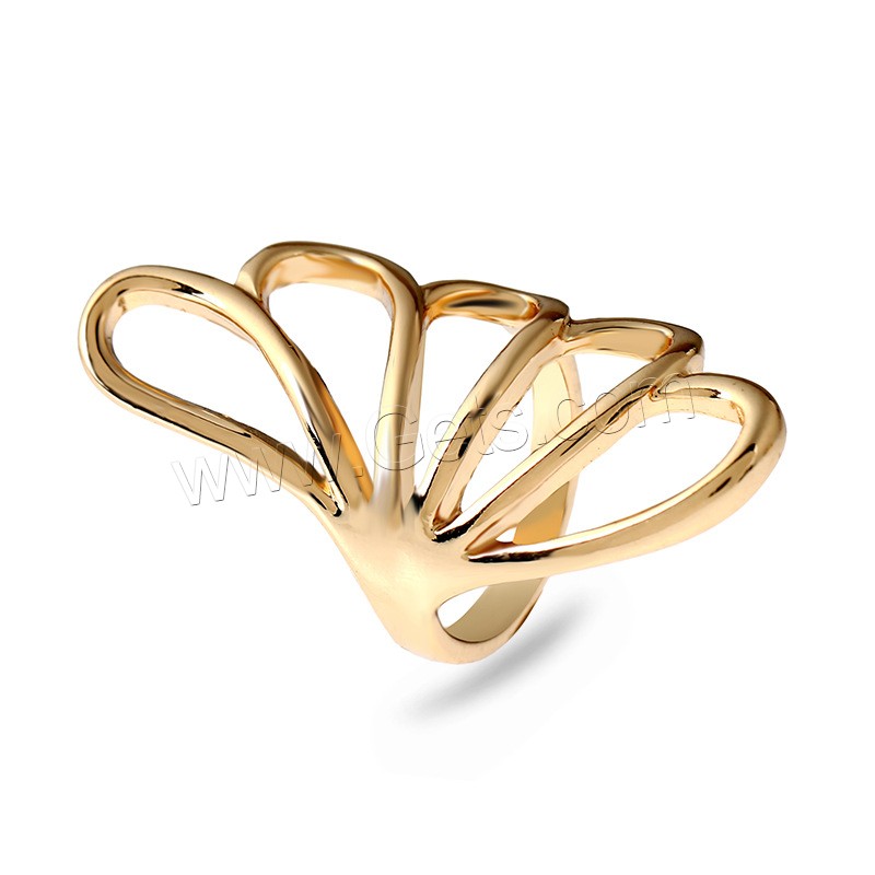Zinc Alloy Finger Ring, Angel Wing, gold color plated, different size for choice & for woman, 46x22mm, Sold By PC
