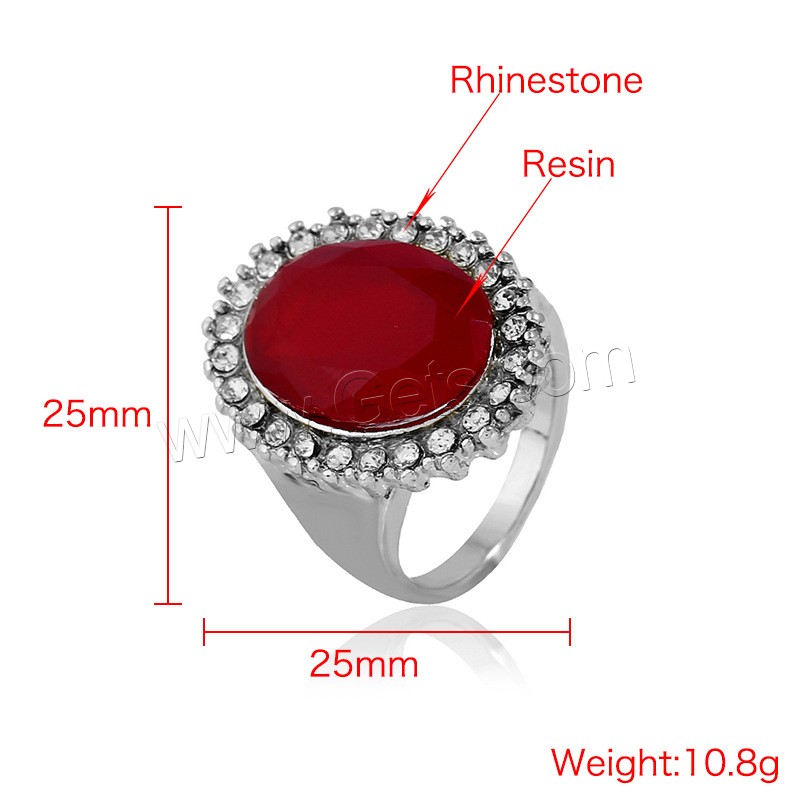 樹脂亜鉛合金指のリング, 亜鉛合金, とともに 樹脂, プラチナカラーメッキ, 異なるサイズの選択 & 女性用 & ライン石のある & 黒くする, 25x25mm, 売り手 パソコン