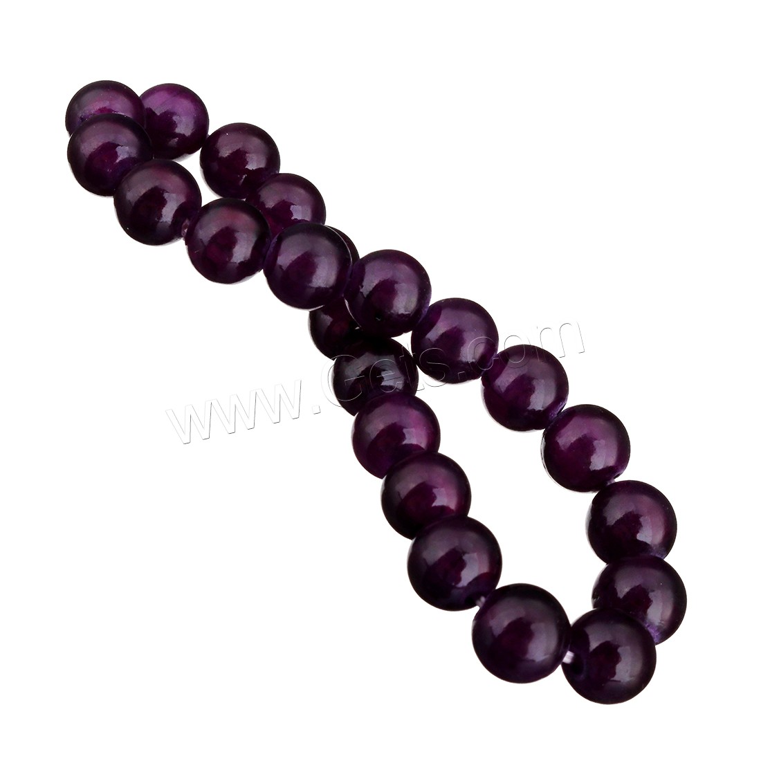 Dyed Jade Bracelet, Round, different size for choice, dark purple, Length:Approx 7 Inch, Sold By Strand