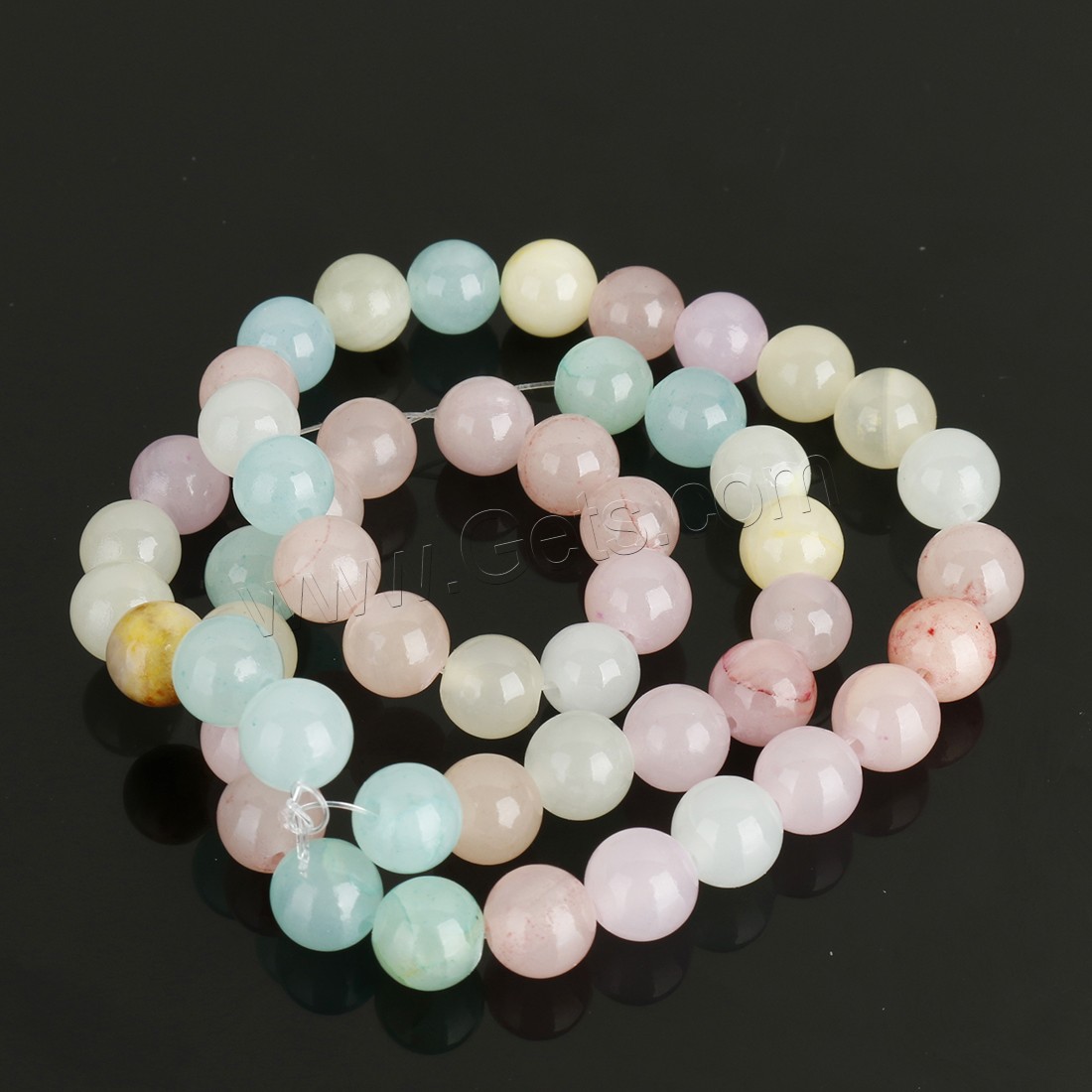 Gefärbte Jade Perlen, rund, verschiedene Größen vorhanden, keine, Bohrung:ca. 0.5-1.5mm, Länge:ca. 16 ZollInch, verkauft von Strang