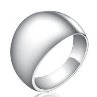 Brass Finger Ring, platinum plated & for woman & smooth, 15mm 