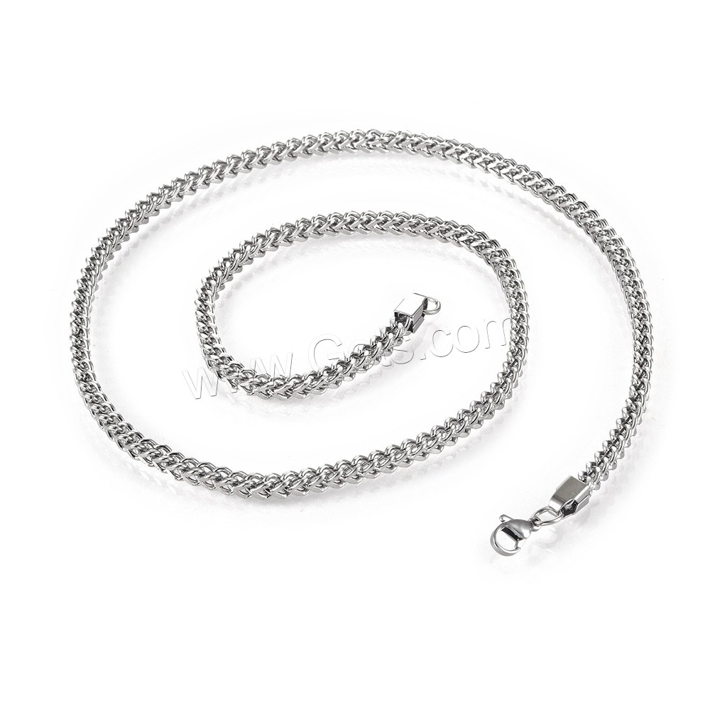 Stainless Steel Chain Necklace, plated, Unisex & different size for choice & curb chain, more colors for choice, Length:Approx 24 Inch, Sold By Strand