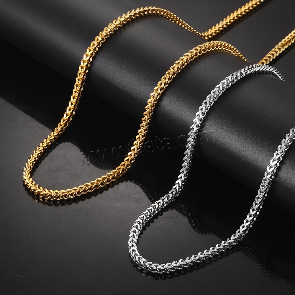 Collar de cadena de acero inoxidable, chapado, unisexo & diverso tamaño para la opción & cadenilla, más colores para la opción, longitud:aproximado 24 Inch, Vendido por Sarta