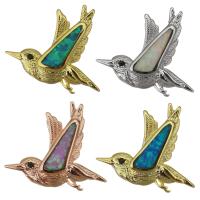 Animal Brass Pendants, with Opal, Bird, plated, micro pave cubic zirconia Approx 