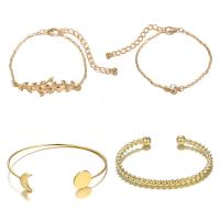 Rhinestone Zinc Alloy Jewelry Set, bangle & bracelet, with 2inch extender chain, gold color plated, adjustable & oval chain & for woman & with rhinestone, Inner Approx 66mm Approx 6.4 Inch 
