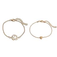 Zinc Alloy Bracelet Set, with 2inch extender chain, gold color plated, adjustable & oval chain & ball chain & for woman, 8mm, 22mm Approx 8-10 Inch 