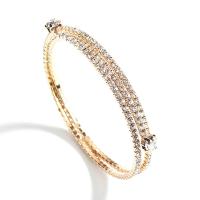 Rhinestone Zinc Alloy Bangle, plated, for woman & with rhinestone Inner Approx 53mm 