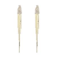 Zinc Alloy Tassel Earring, plated, for woman & with rhinestone 