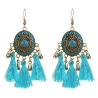 Zinc Alloy Tassel Earring, with Cotton Thread, plated, for woman & enamel Inner Approx 53mm 