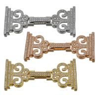 Brass Clasp, plated, micro pave cubic zirconia 46mm Approx 