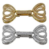 Brass Clasp, plated, micro pave cubic zirconia 39mm Approx 